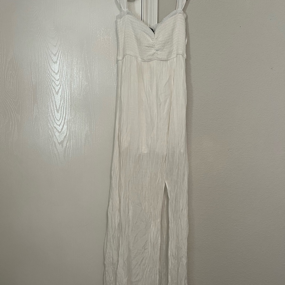 Aakaa Textured White Dress